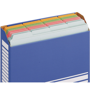 TANOSEE カットフォルダー4山 A4 ブルー 1セット(40冊:4冊×10パック)