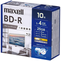 マクセル 録画用BD-R 130分 1-4倍速 ホワイトワイドプリンタブル 5mmスリムケース BRV25WPG.10S 1パック(10枚)