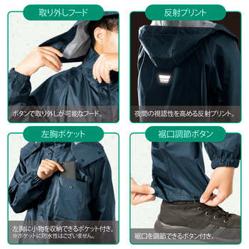 マック チェンジシーゼロレインスーツ ネイビー Lサイズ AS-5050-L 1着