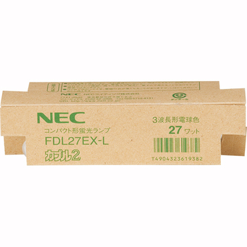 NEC コンパクト形蛍光ランプ カプル2(FDL) 27W形 3波長形 電球色 FDL27EX-Lキキ.10 1セット(10個)