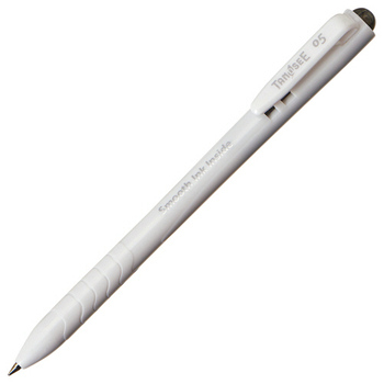 TANOSEE ノック式なめらかインク油性ボールペン グリップなし 0.5mm 黒 (軸色:白) 1セット(100本:10本×10パック)