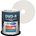 ハイディスク データ用DVD-R 4.7GB 1-16倍速 ホワイトワイドプリンタブル スピンドルケース HDDR47JNP100 1パック(100枚)