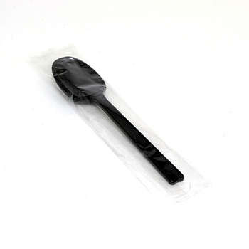 シモジマ HEIKO プラスチックスプーン 16cm 黒 単袋 #004513023 1セット(1000本:100本×10パック)