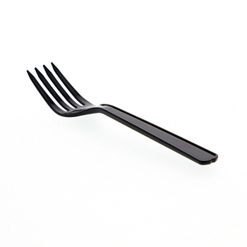 シモジマ HEIKO プラスチックフォーク 16cm 黒 単袋 #004513024 1セット(1000本:100本×10パック)