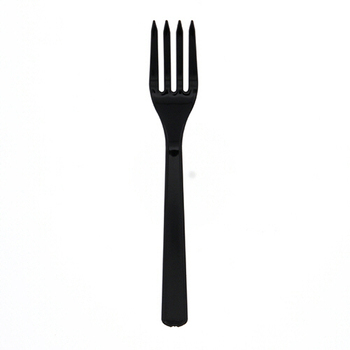 シモジマ HEIKO プラスチックフォーク 16cm 黒 単袋 #004513024 1セット(1000本:100本×10パック)