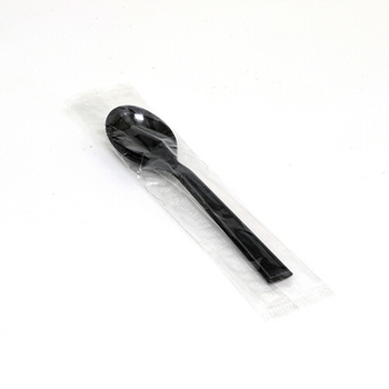 シモジマ HEIKO プラスチックスプーン 12.3cm 黒 単袋 #004513026 1セット(1000本:100本×10パック)