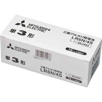 三菱電機 アルカリ乾電池 単3形 LR6N/4S 1セット(40本:4本×10パック)