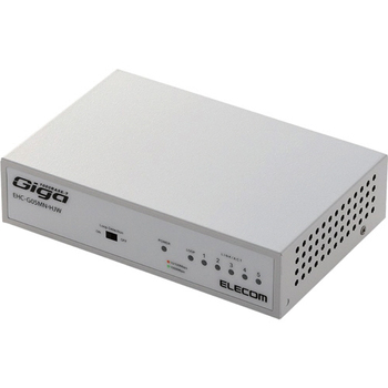 エレコム 1000BASE-T対応 スイッチングハブ 5ポート メタル筐体 ホワイト EHC-G05MN-HJW 1台