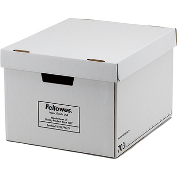 フェローズ バンカーズボックス 703sボックス A4 ふた付 ホワイト/ブラック 1005901 1パック(3個)
