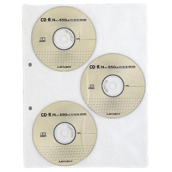 コクヨ CD/DVDポケット A4タテ 2穴 両面6ポケット EDB-A275 1セット(30枚:3枚×10パック)