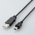 エレコム 環境対応USB準拠ケーブル 簡易包装 (A)オス-mini(B)オス ブラック 5.0m RoHS指令準拠(10物質) USB-ECOM550 1本