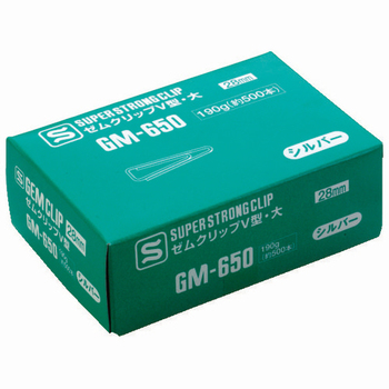 ソニック Vゼムクリップ ニッケルメッキ 大 28mm GM-650 1箱(約500本)