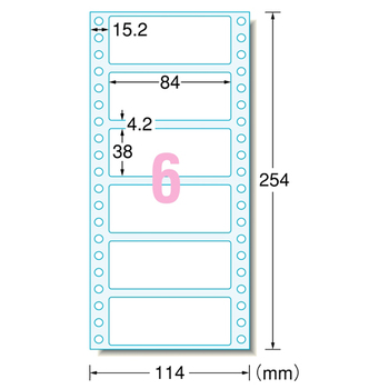 エーワン コンピュータフォームラベル 4_1/2×10インチ スタンダード1列 6面 84×38mm 28023 1箱(500折)