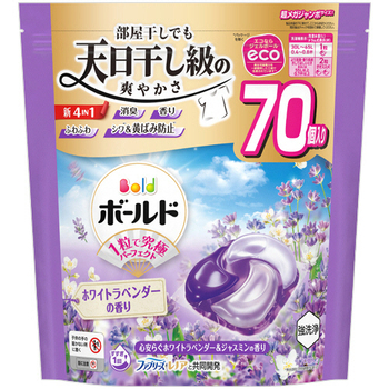 P&G ボールド ジェルボール4D 心安らぐホワイトラベンダー&ジャスミンの香り つめかえ用 超メガジャンボサイズ 1パック(70個)