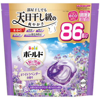 P&G ボールド ジェルボール4D 心安らぐホワイトラベンダー&ジャスミンの香り つめかえ用 テラジャンボサイズ 1パック(86個)