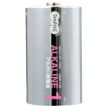 TANOSEE アルカリ乾電池 単1形 1セット(10本:2本×5パック)