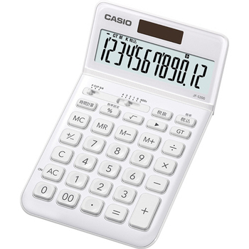 カシオ デザイン電卓 12桁 ジャストタイプ ホワイト JF-S200-WE-N 1台