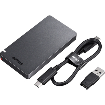 バッファロー USB3.2(Gen2)対応 ポータブルSSD 960GB ブラック SSD-PGM960U3-B 1台