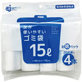 ケミカルジャパン 次が使いやすいゴミ袋 半透明 15L HDR-15L-4 1パック(80枚:20枚×4本)