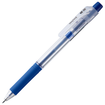 TANOSEE ノック式油性ボールペン ロング芯タイプ 0.7mm 青 1セット(10本)