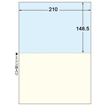 TANOSEE マルチプリンタ帳票(FSC森林認証紙) 複写タイプ A4 ノーカーボン カラー 2面 1箱(500枚:100枚×5冊)