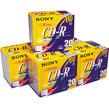 ソニー データ用CD-R 700MB 48倍速 ブランドシルバー 5mmスリムケース 20CDQ80DN 1セット(100枚:20枚×5パック)