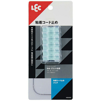 レック 粘着コード止め クリア H00455 1パック(6個)