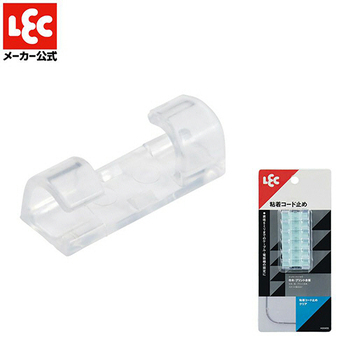 レック 粘着コード止め クリア H00455 1パック(6個)
