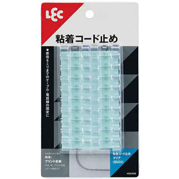 レック 粘着コード止め クリア H00456 1パック(20個)