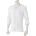 ケアファッション 7分袖ワンタッチシャツ 紳士用(2枚組) ホワイト M 98002-01 1パック