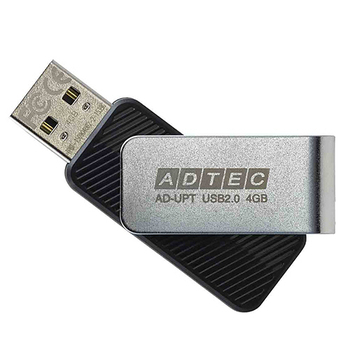 アドテック USB2.0 回転式フラッシュメモリ 4GB ブラック AD-UPTB4G-U2T 1セット(10個)