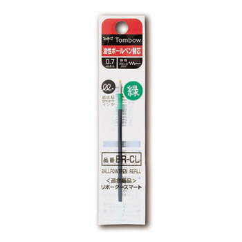 トンボ鉛筆 油性ボールペン替芯 CL 0.7mm 緑 リポータースマート用 BR-CL07 1セット(5本)