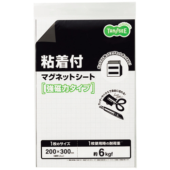 TANOSEE マグネット粘着付シート 強力タイプ 大 300×200×1.2mm 1枚