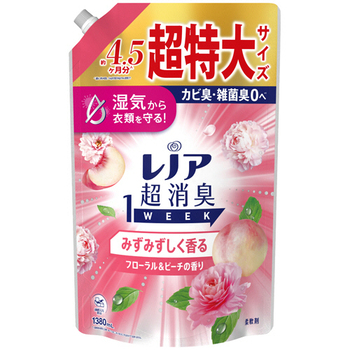 P&G レノア 超消臭1week みずみずしく香るフローラル&ピーチの香り つめかえ用 超特大 1380mL 1個
