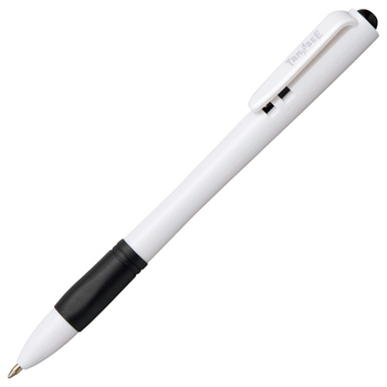 TANOSEE ノック式油性ボールペン(グリップ付) 0.7mm 黒 (軸色:白) 1箱(10本)