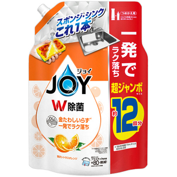 P&G ジョイ W除菌 コンパクト 贅沢シトラスオレンジの香り つめかえ用 超ジャンボサイズ 1550mL 1個