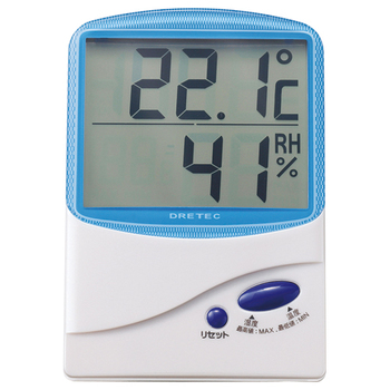 ドリテック デジタル温湿度計 ブルー O-206BL 1個