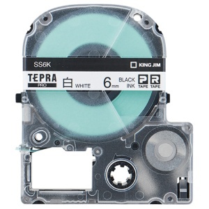 キングジム テプラ PRO テープカートリッジ 6mm 白/黒文字 エコパック SS6K-10PN 1セット(50個:10個×5パック)
