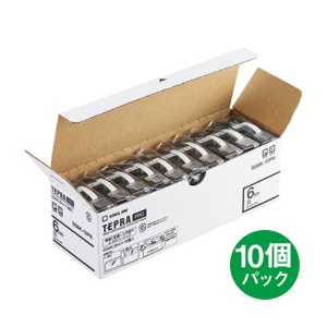 キングジム テプラ PRO テープカートリッジ 6mm 白/黒文字 エコパック SS6K-10PN 1セット(50個:10個×5パック)