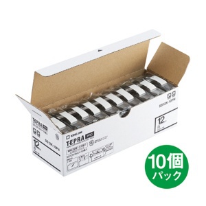 キングジム テプラ PRO テープカートリッジ 12mm 白/黒文字 エコパック SS12K-10PN 1セット(50個:10個×5パック)