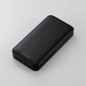 エレコム USB PDモバイルバッテリー(USB Type-C×2+USB-A) 20000mAh ブラック DE-C50L-20000BK 1個