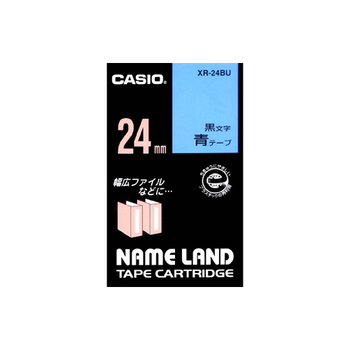 カシオ NAME LAND スタンダードテープ 24mm×8m 青/黒文字 XR-24BU 1個