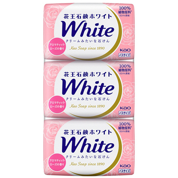 花王 石鹸ホワイト アロマティック・ローズの香り バスサイズ 130g/個 1パック(3個)