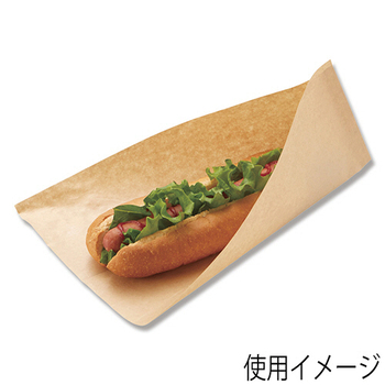 シモジマ ホットドッグスリーブ 耐油 L 未晒 1セット(500枚:100枚×5パック)