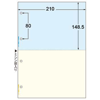 TANOSEE マルチプリンタ帳票(FSC森林認証紙) A4カラー 2面4穴 1セット(1000枚:500枚×2箱)