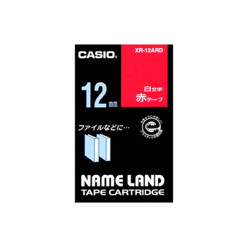 カシオ NAME LAND スタンダードテープ 12mm×8m 赤/白文字 XR-12ARD 1個