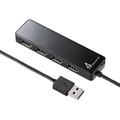 サンワサプライ HDD接続対応・面ファスナー付4ポートUSB2.0ハブ ブラック USB-HTV410BKN 1個