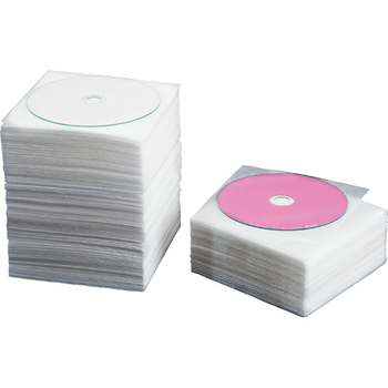 TANOSEE CD・DVD不織布ケース 両面2枚収納 1セット(500枚:100枚×5パック)