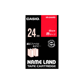 カシオ NAME LAND スタンダードテープ 24mm×8m 赤/白文字 XR-24ARD 1個