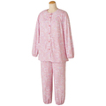 ケアファッション 大きめボタンパジャマ 婦人用 ピンク S 98000-04 1着